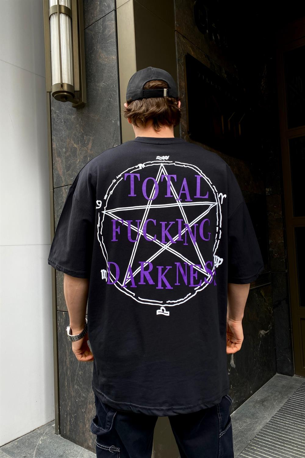 Total F Darknes Baskılı Oversize Tshirt T550