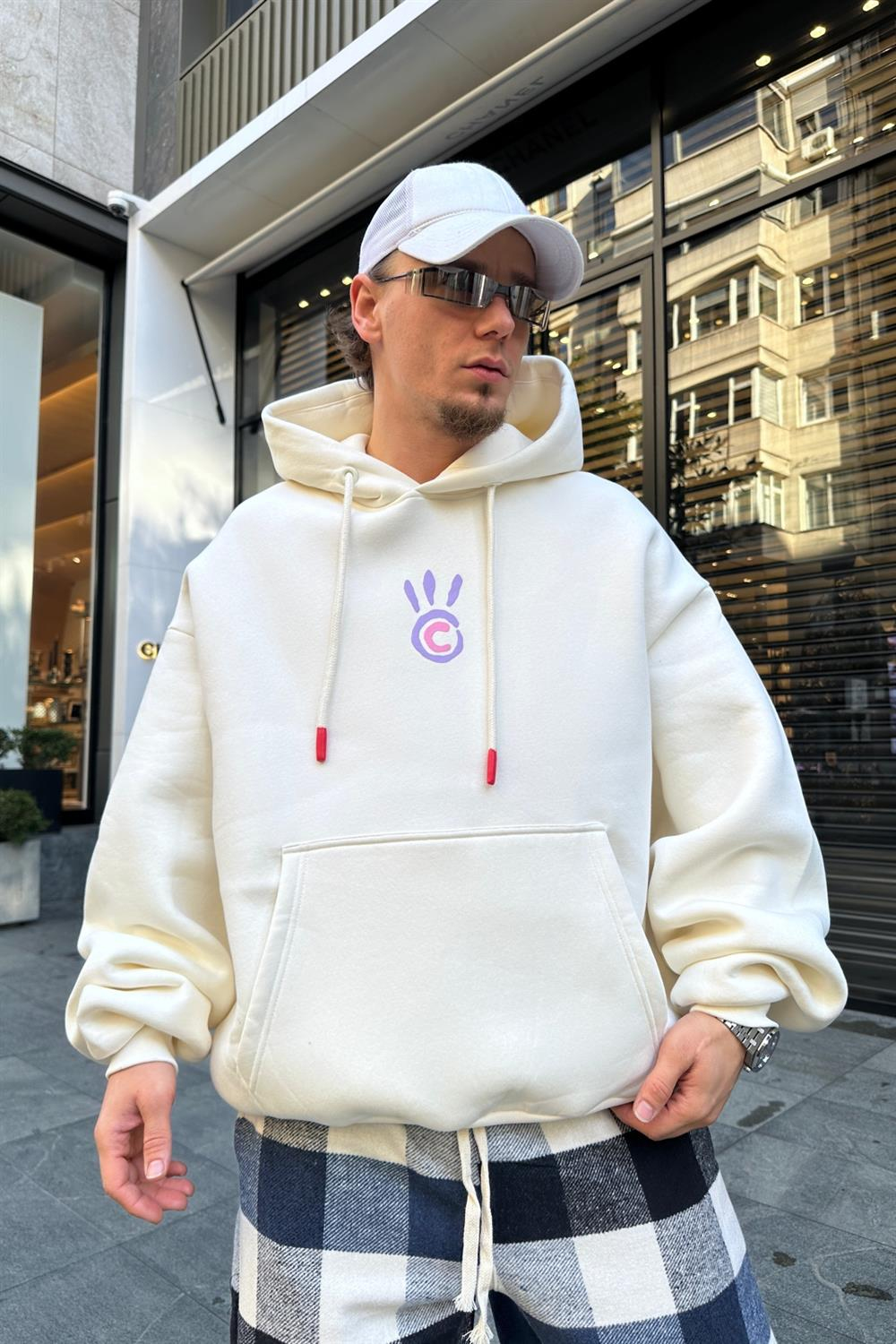 Tour Colour Baskılı Krem Oversize Sweatshirt SW933