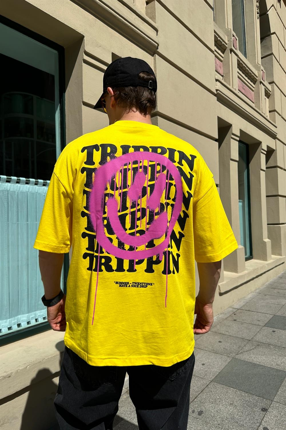 Trippy Baskılı Oversize Tshirt T837