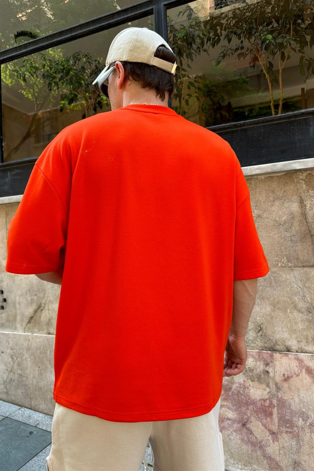 Turuncu Baskılı Spalding Oversize Tshirt T791