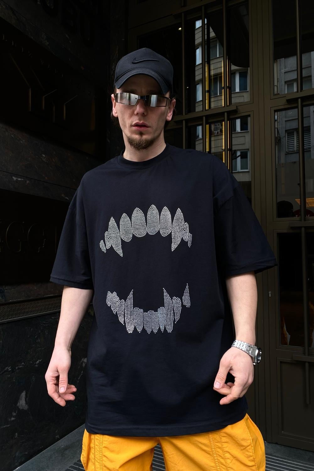 Vampir Diş Baskılı Oversize Tshirt T557