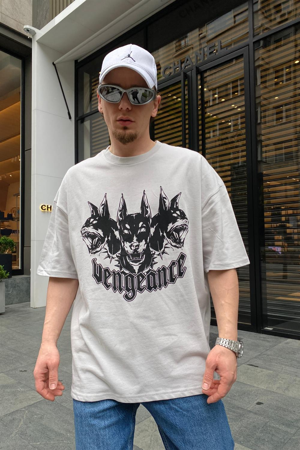 Vengeance Baskılı Oversize Tshirt T680