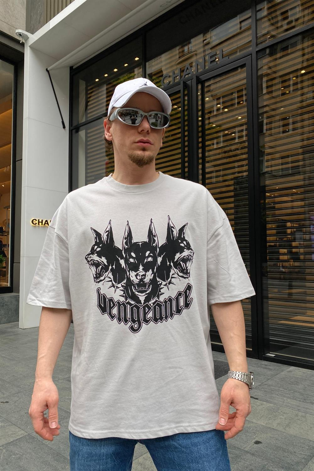 Vengeance Baskılı Oversize Tshirt T680
