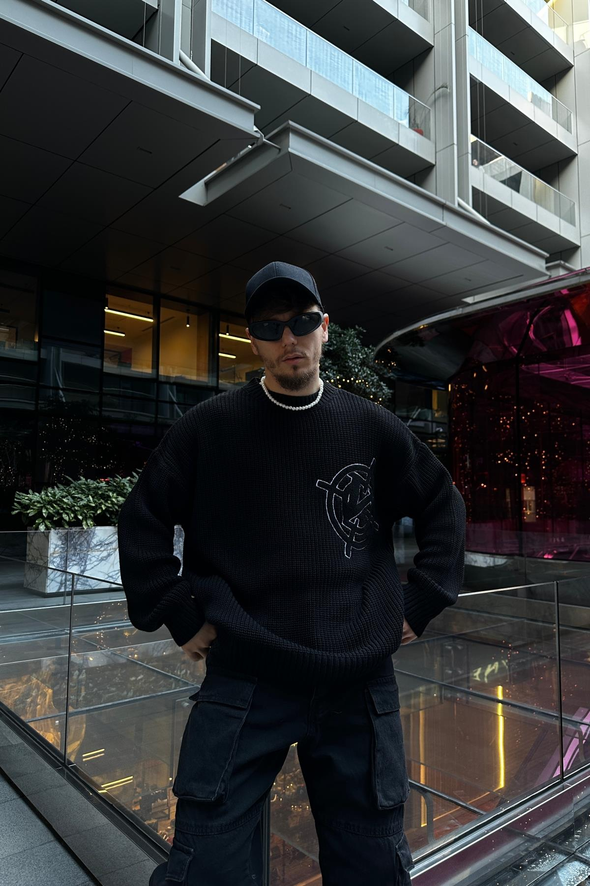Vicinity Patch Detay Siyah Overize Kazak SW1070