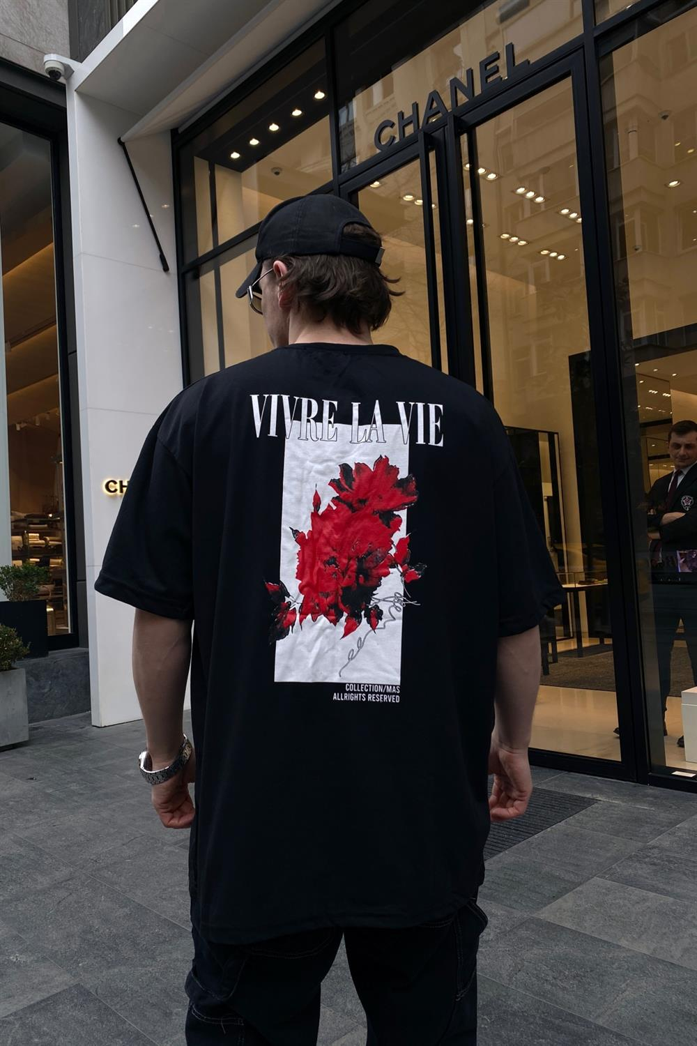 Vivre La Vie Baskılı Oversize Tshirt T536