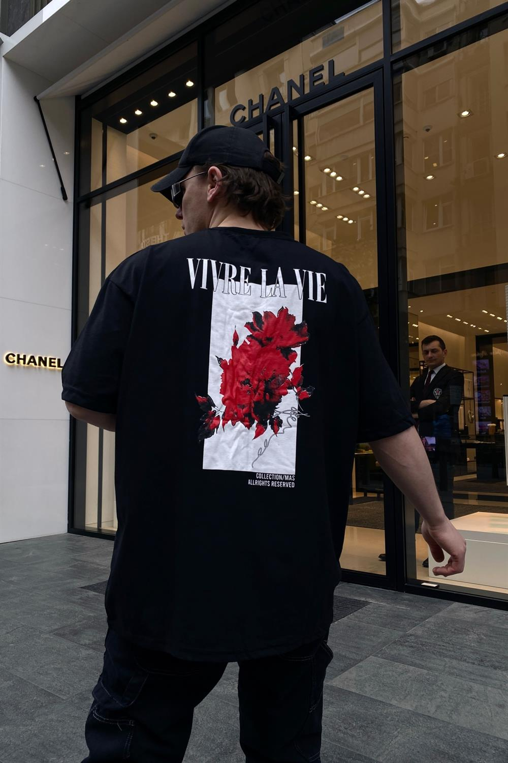 Vivre La Vie Baskılı Oversize Tshirt T536