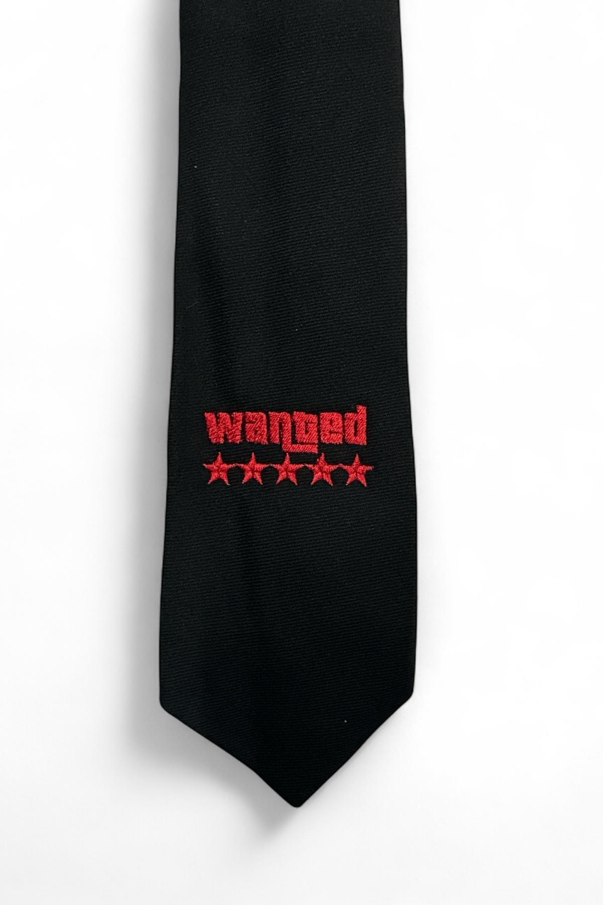 Wanted Kırmızı Nakışlı Kravat