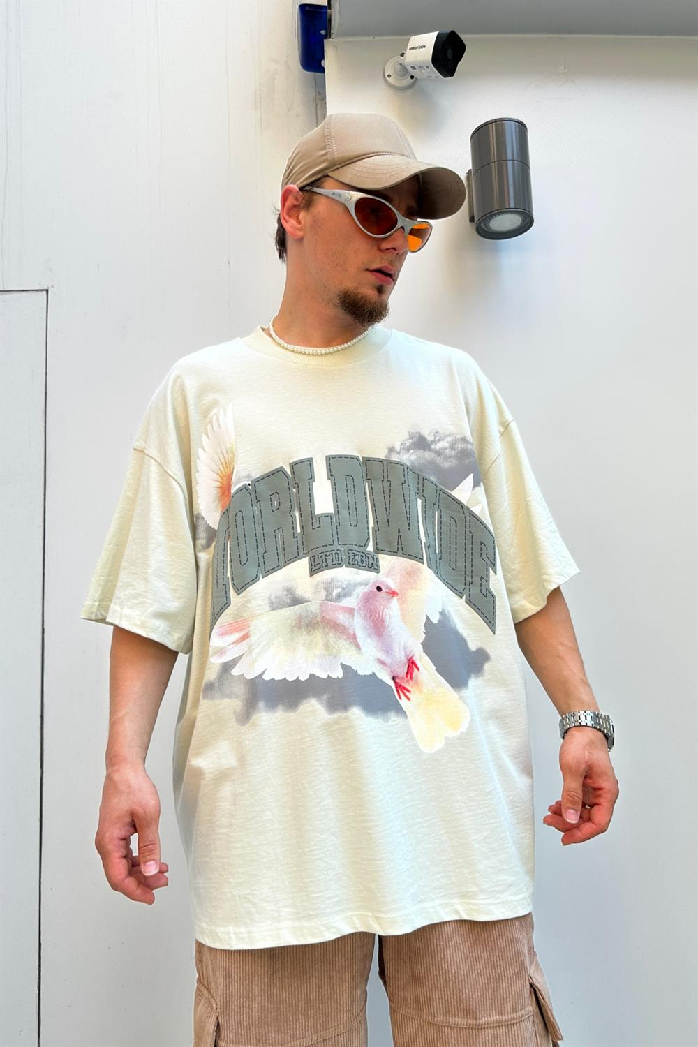 Worldwide Baskılı Oversize Tshirt T772