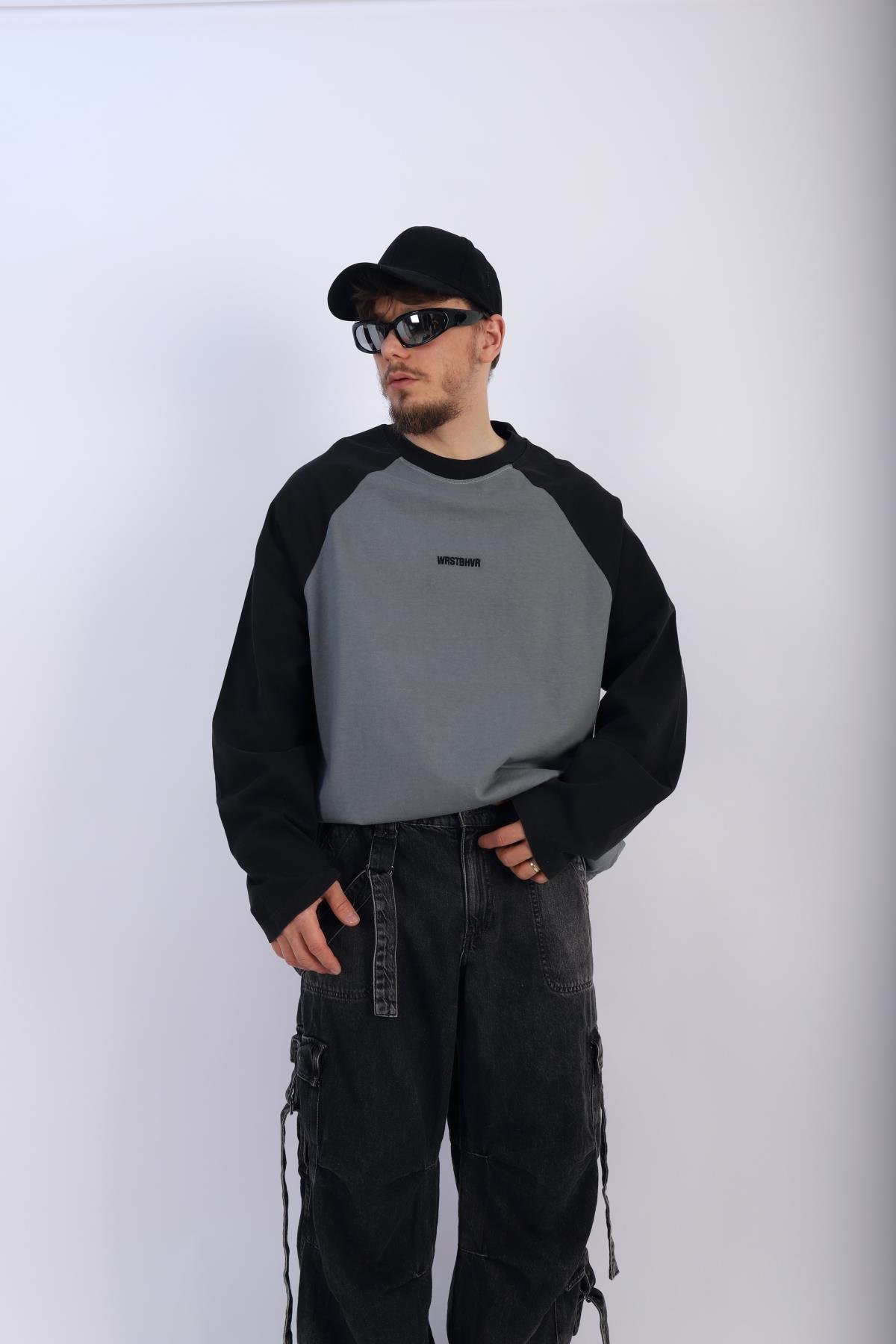 Wrstbhvr Mavi Oversize Sleeved Tshirt T885