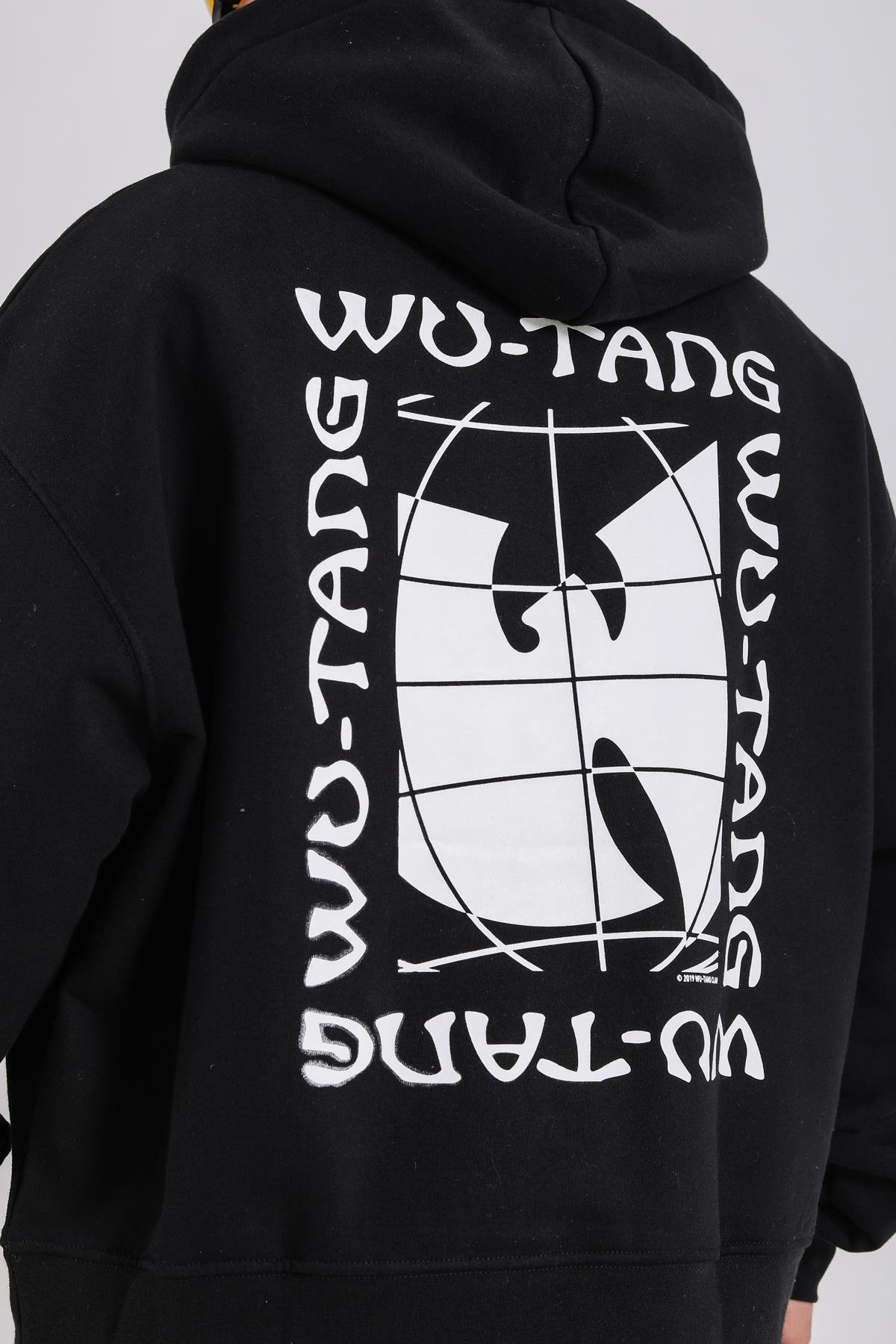 Wutang Baskılı Siyah Oversize Sweatshirt SW1194