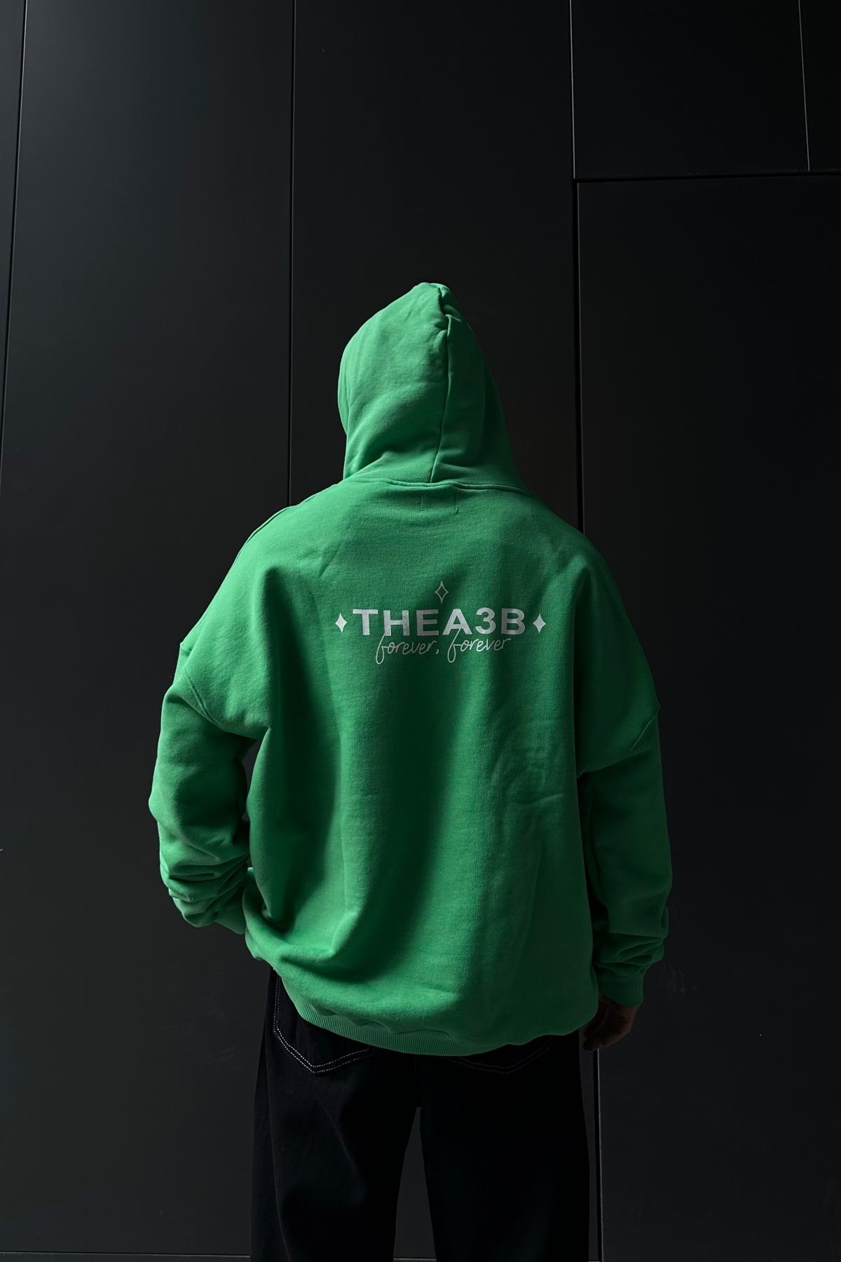 Yeşil A3B Baskılı Oversize Sweatshirt SW1034