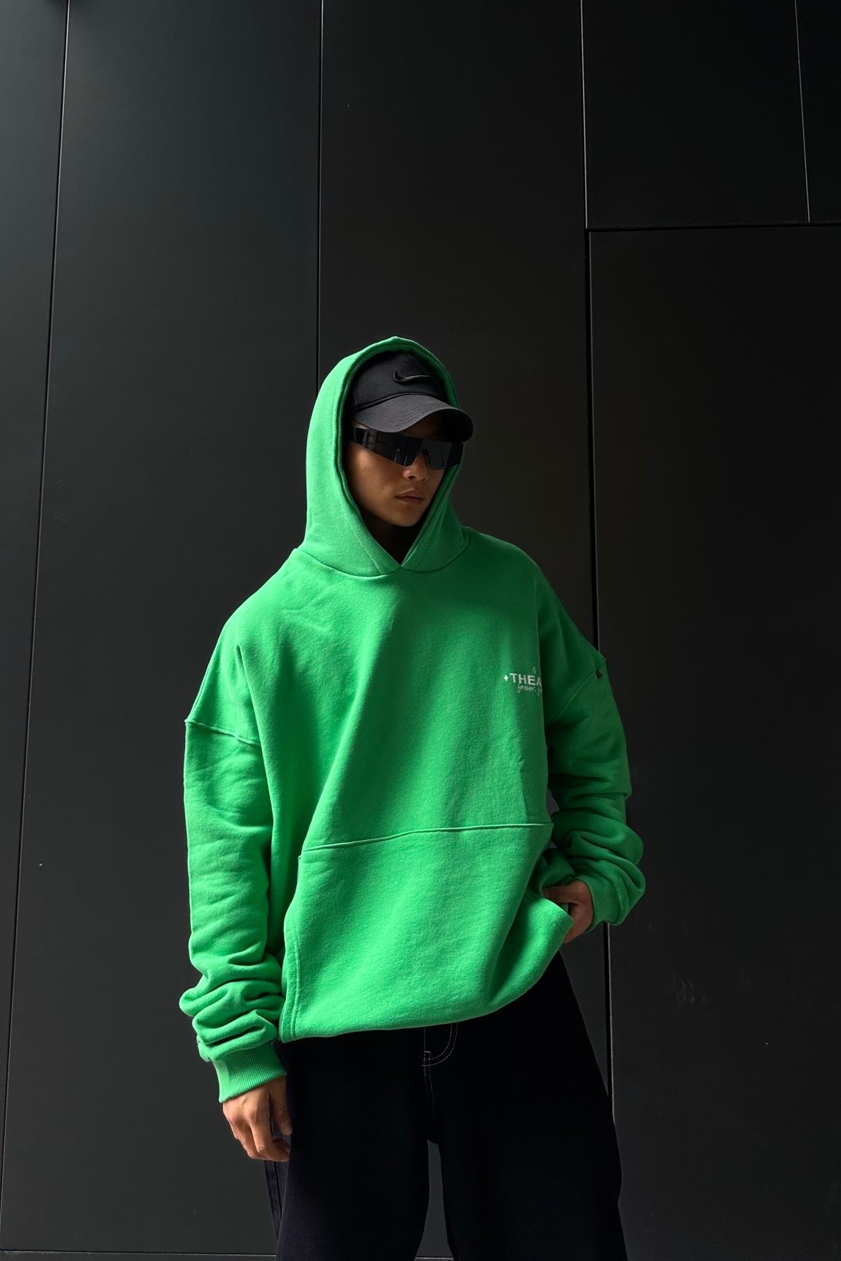Yeşil A3B Baskılı Oversize Sweatshirt SW1034