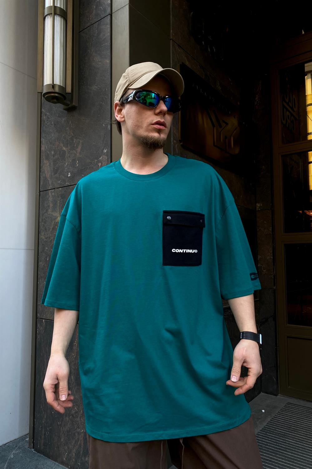 Yeşil Cep Detay Oversize Tshirt T521