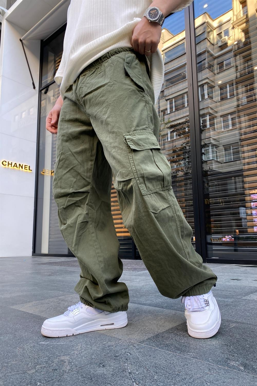 Yeşil Düşük Bel Fundayz Kargo Pantolon P628