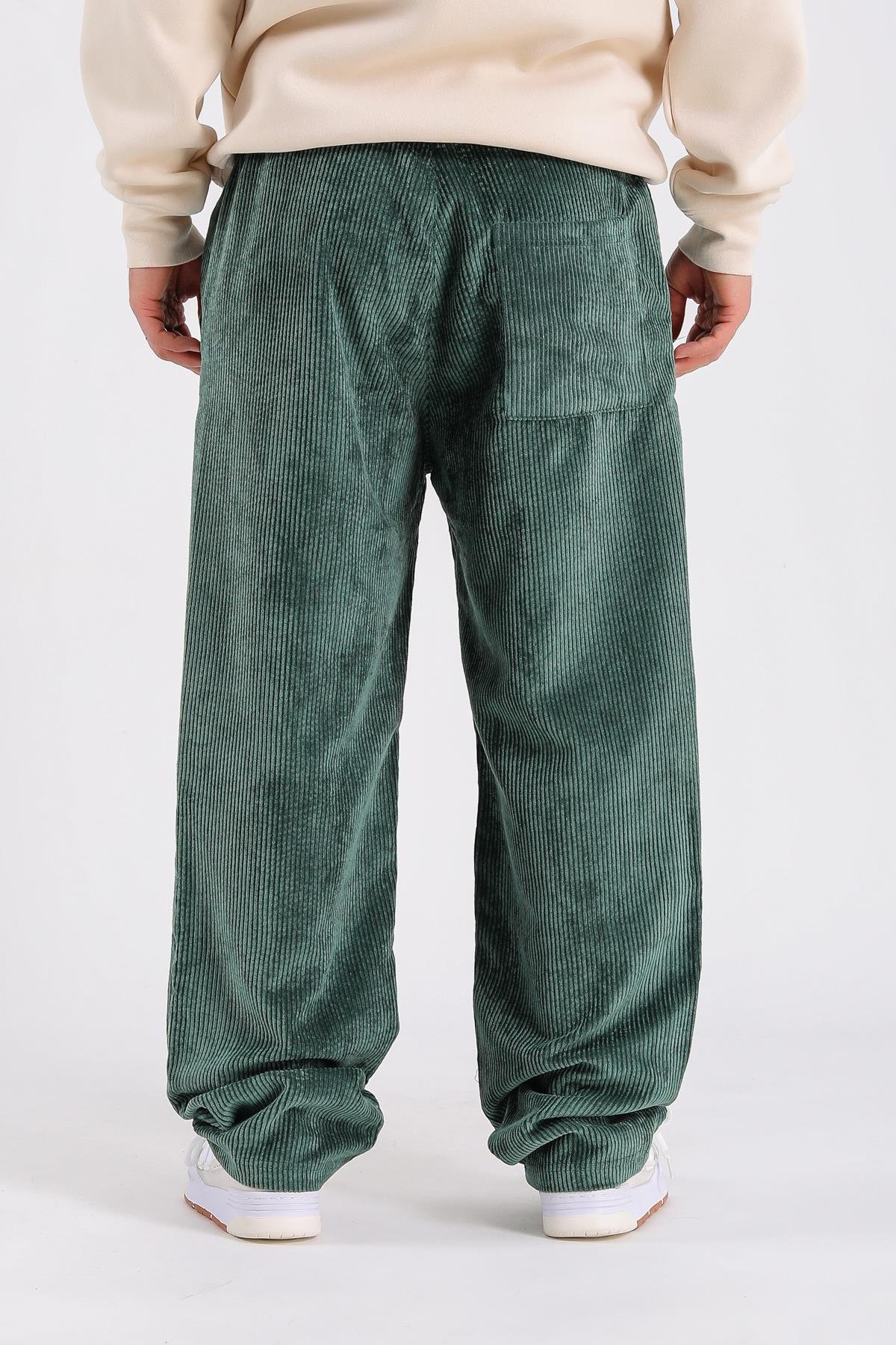 Yeşil Kadife Baggy Pantolon P1032