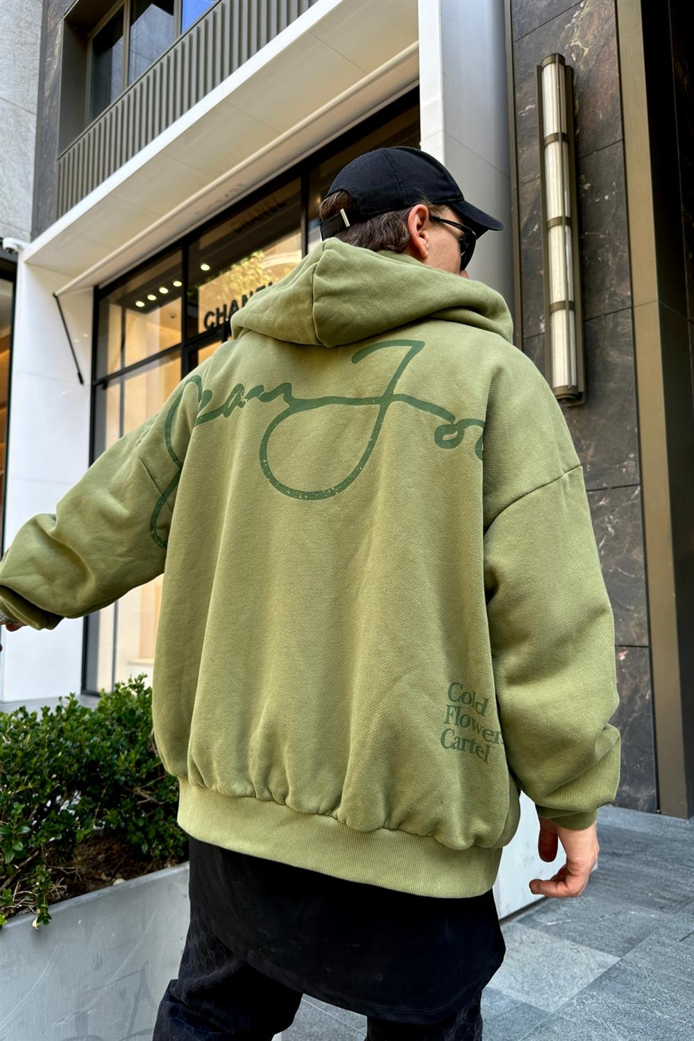 Yeşil SJ Oversize Zipper Sweatshirt SW876