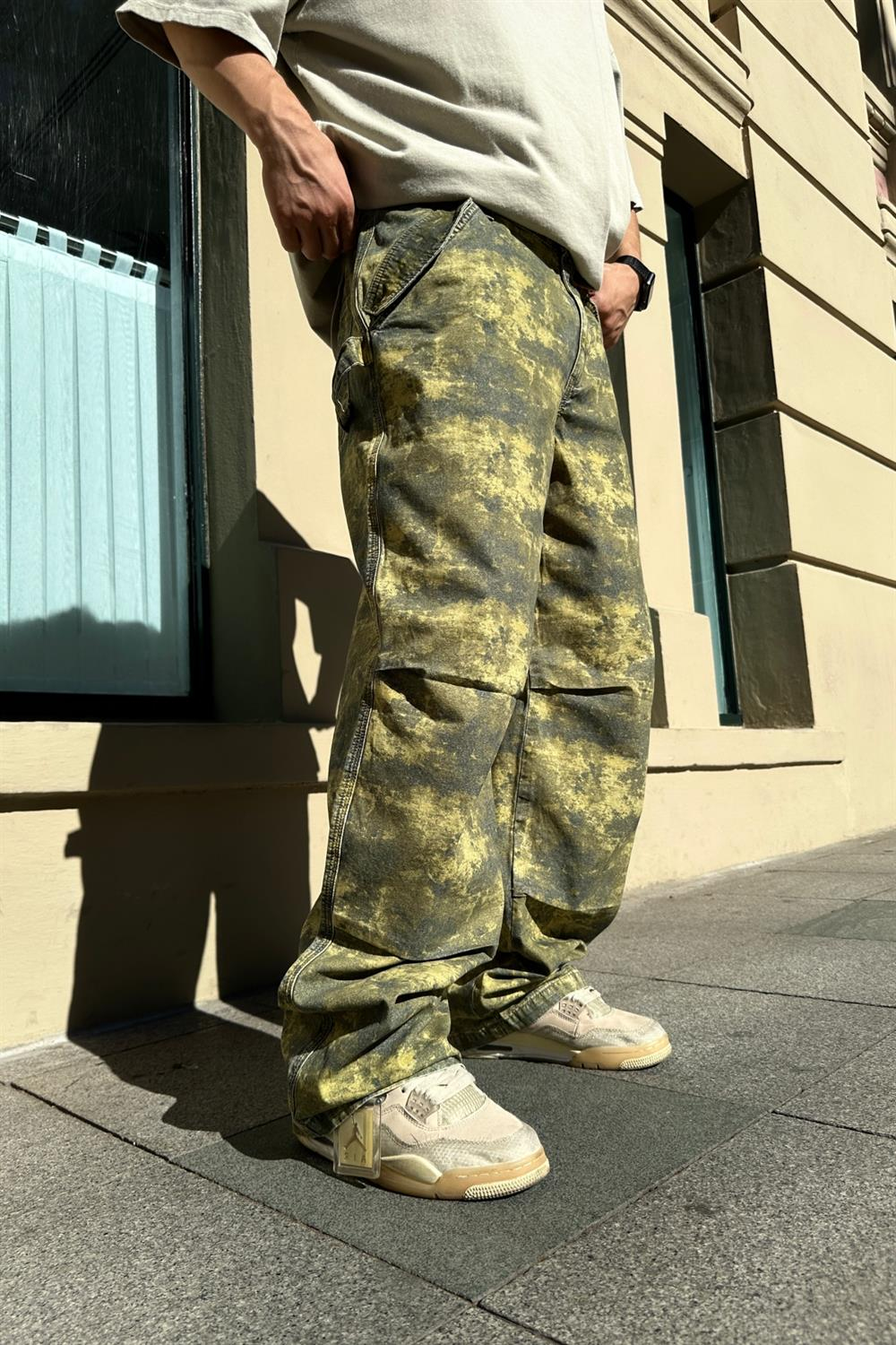 Yeşil Yıkama Desen Pantolon P706
