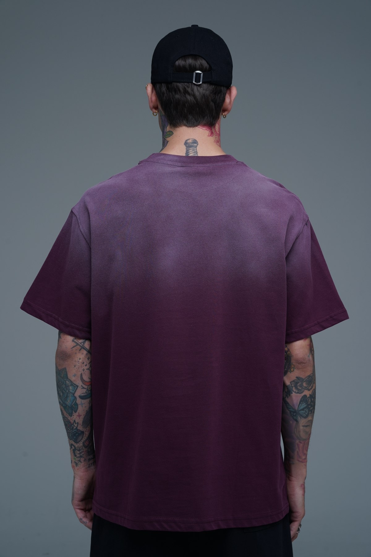 Yıkama Efektli Bordo Oversize Tshirt CT01 25CY074