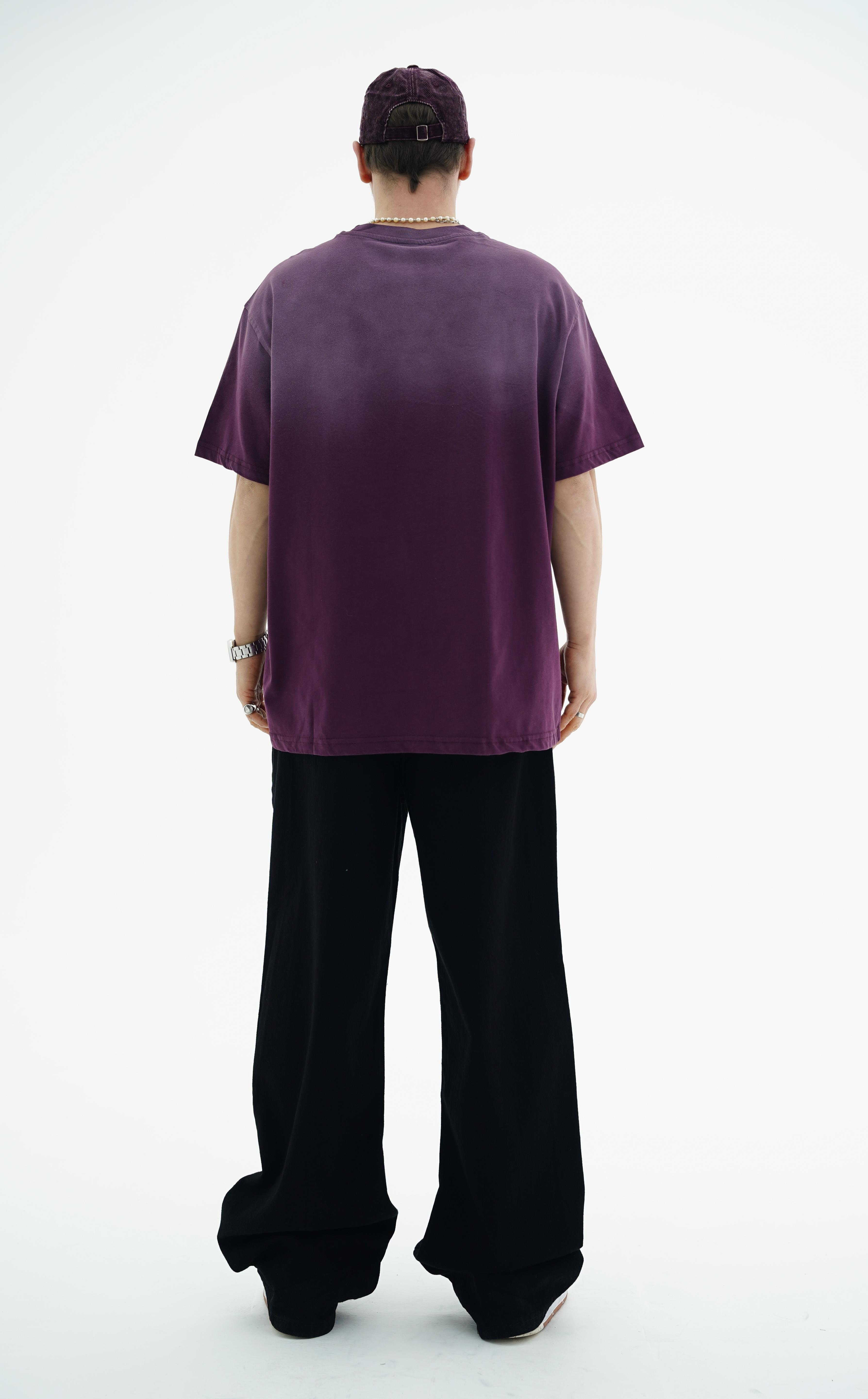 Yıkama Efektli Bordo Oversize Tshirt CT01 25CY074