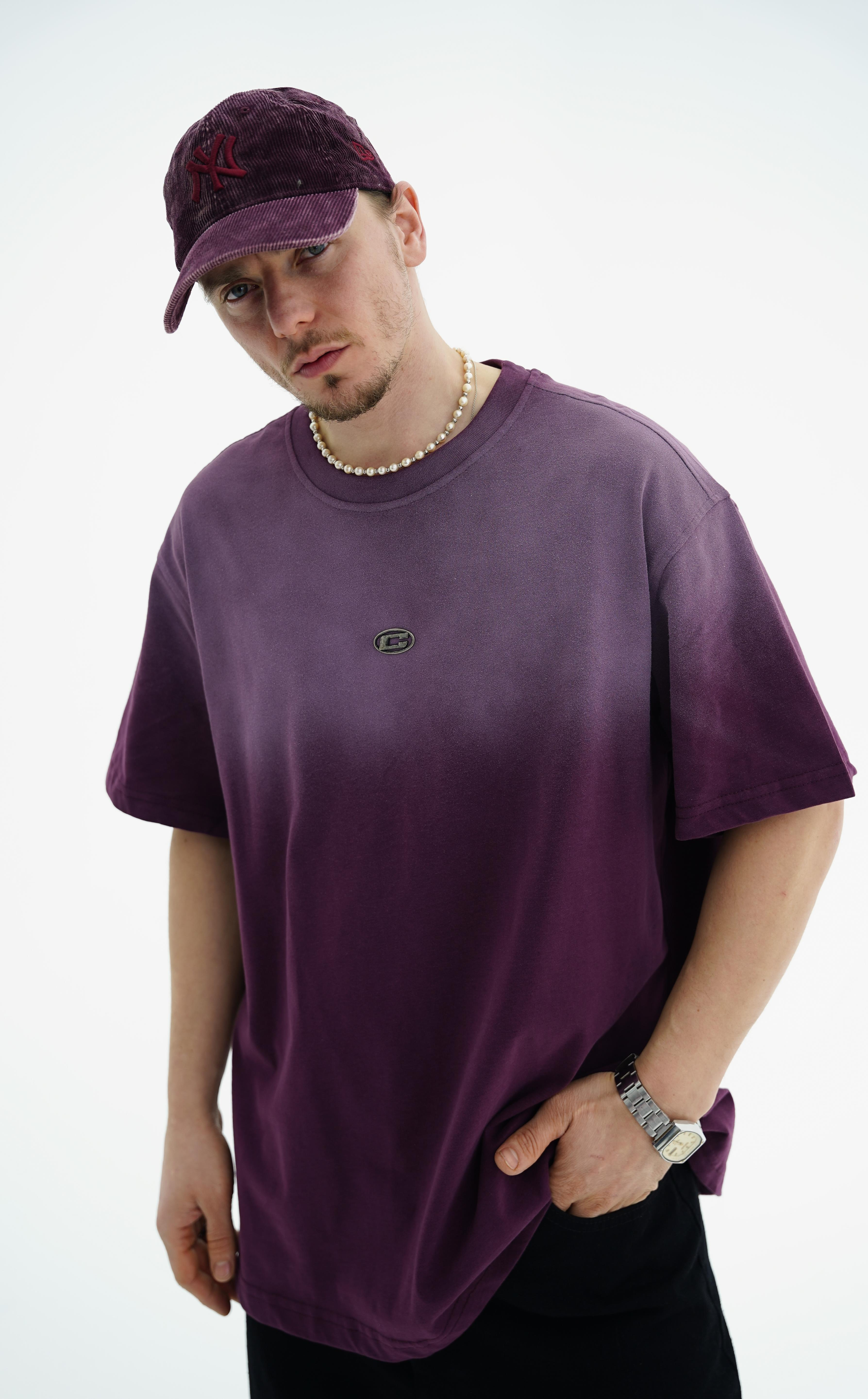 Yıkama Efektli Bordo Oversize Tshirt CT01 25CY074