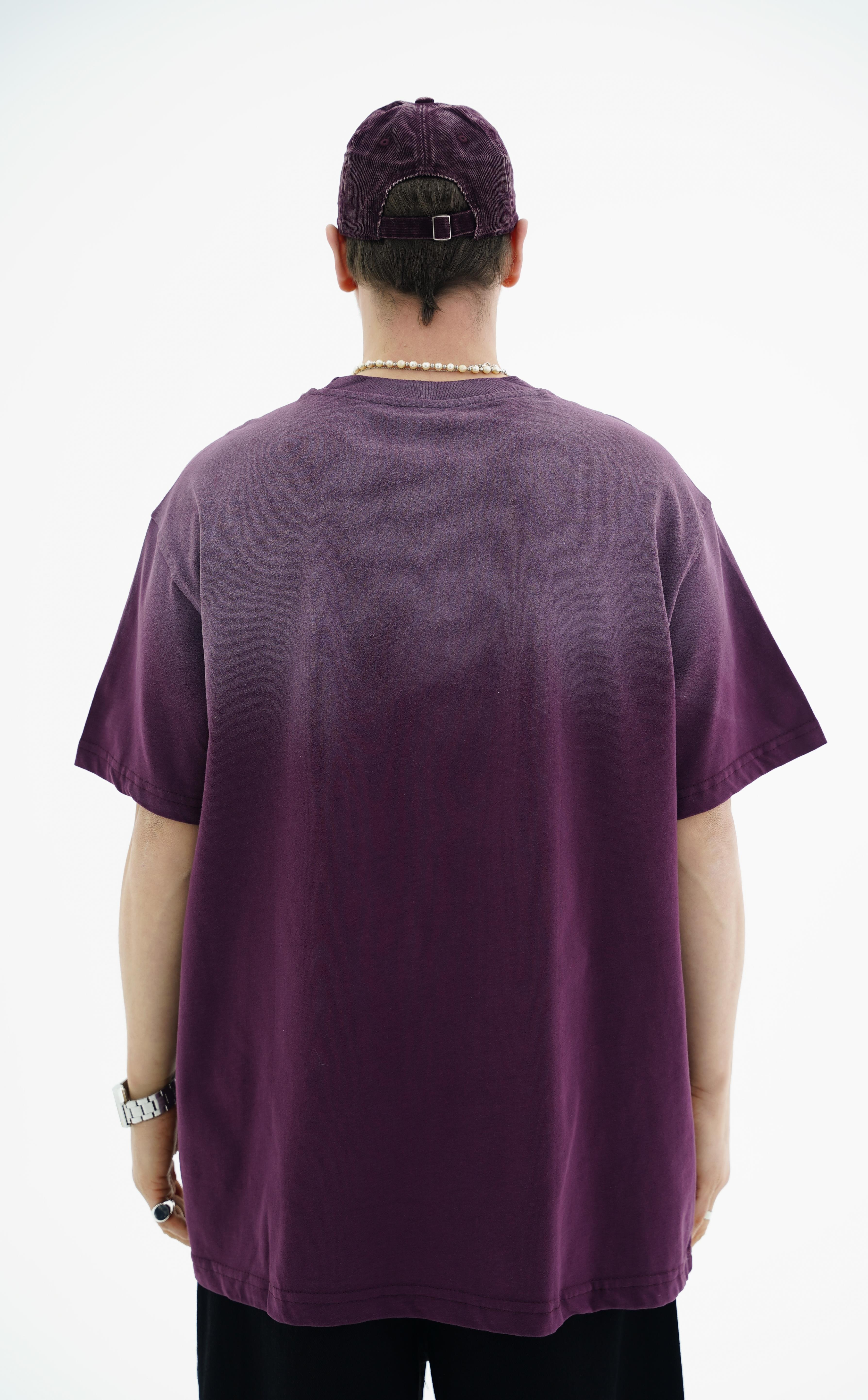 Yıkama Efektli Bordo Oversize Tshirt CT01 25CY074