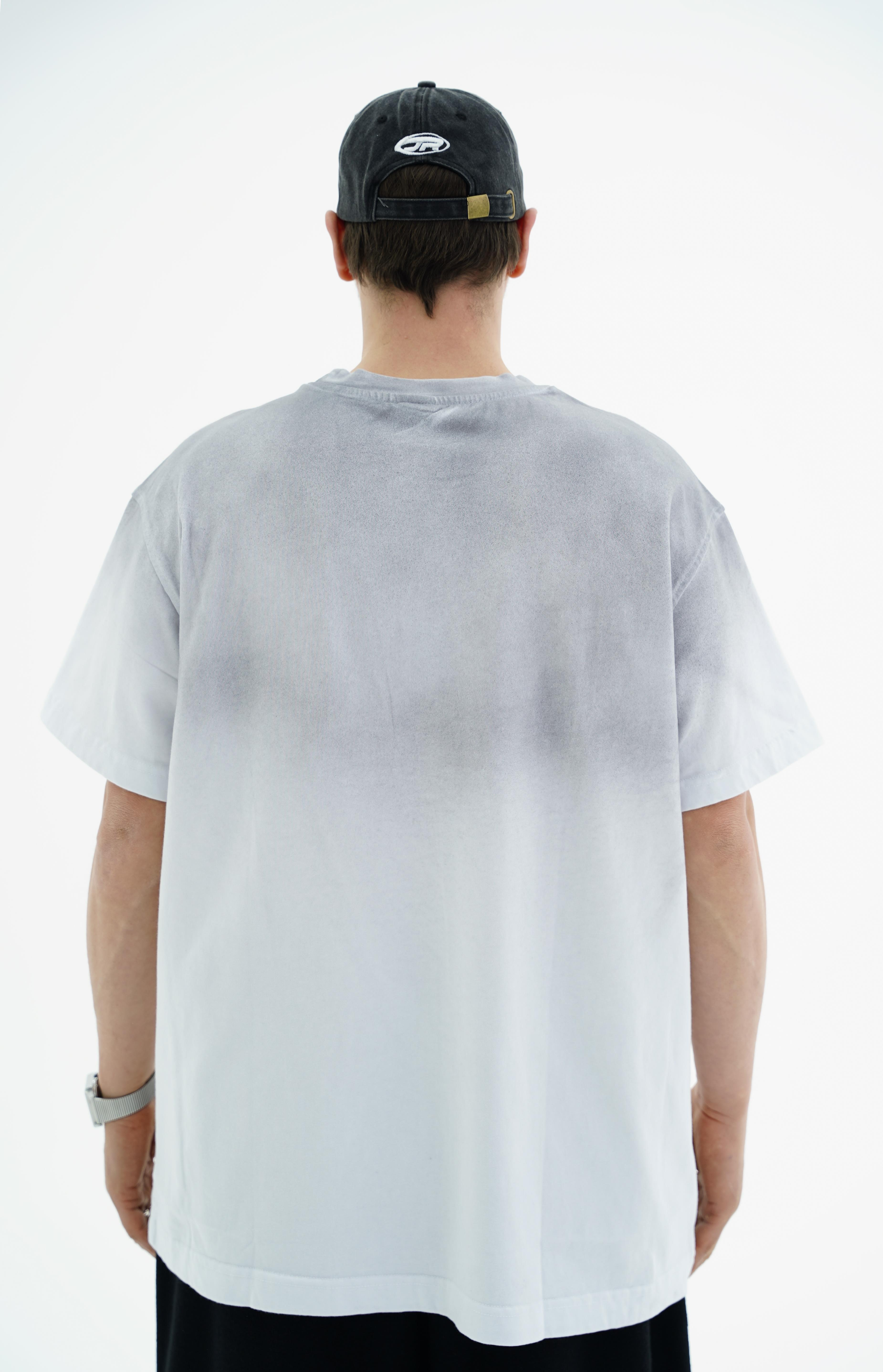 Yıkama Efektli Forever Baskılı Beyaz Oversize Tshirt CT01 25CY015