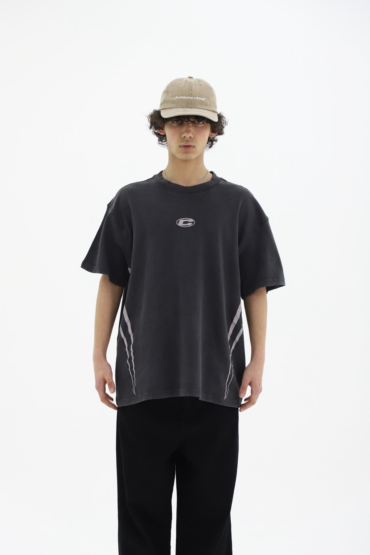 Yıkama Efektli Siyah Oversize Tshirt CT01 25CY101