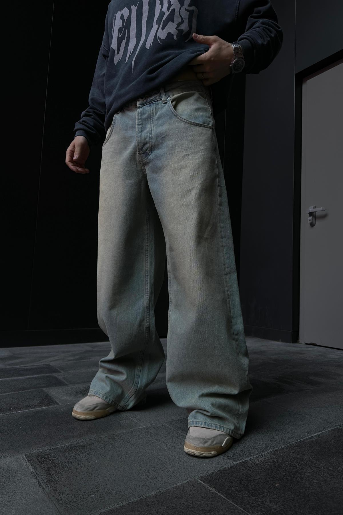 Yıkamalı Basic Baggy Jean Pantolon P850
