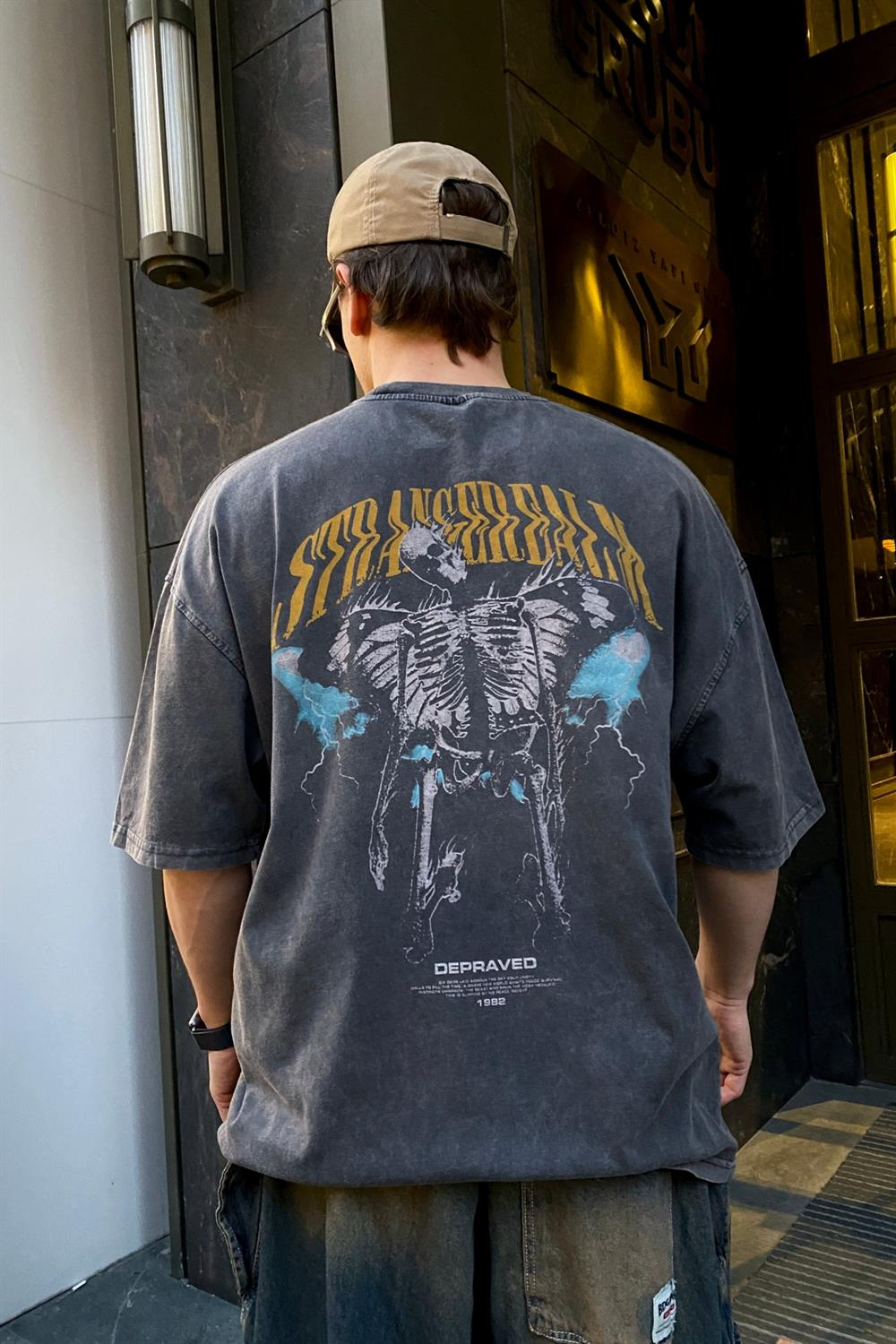 Yıkamalı  Baskılı Oversize Tshirt T531