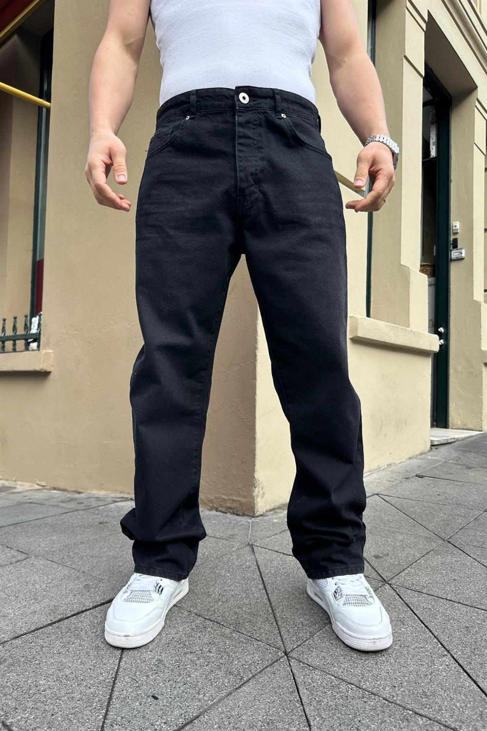 Yıkamalı Siyah Basic Jean Pantolon P786