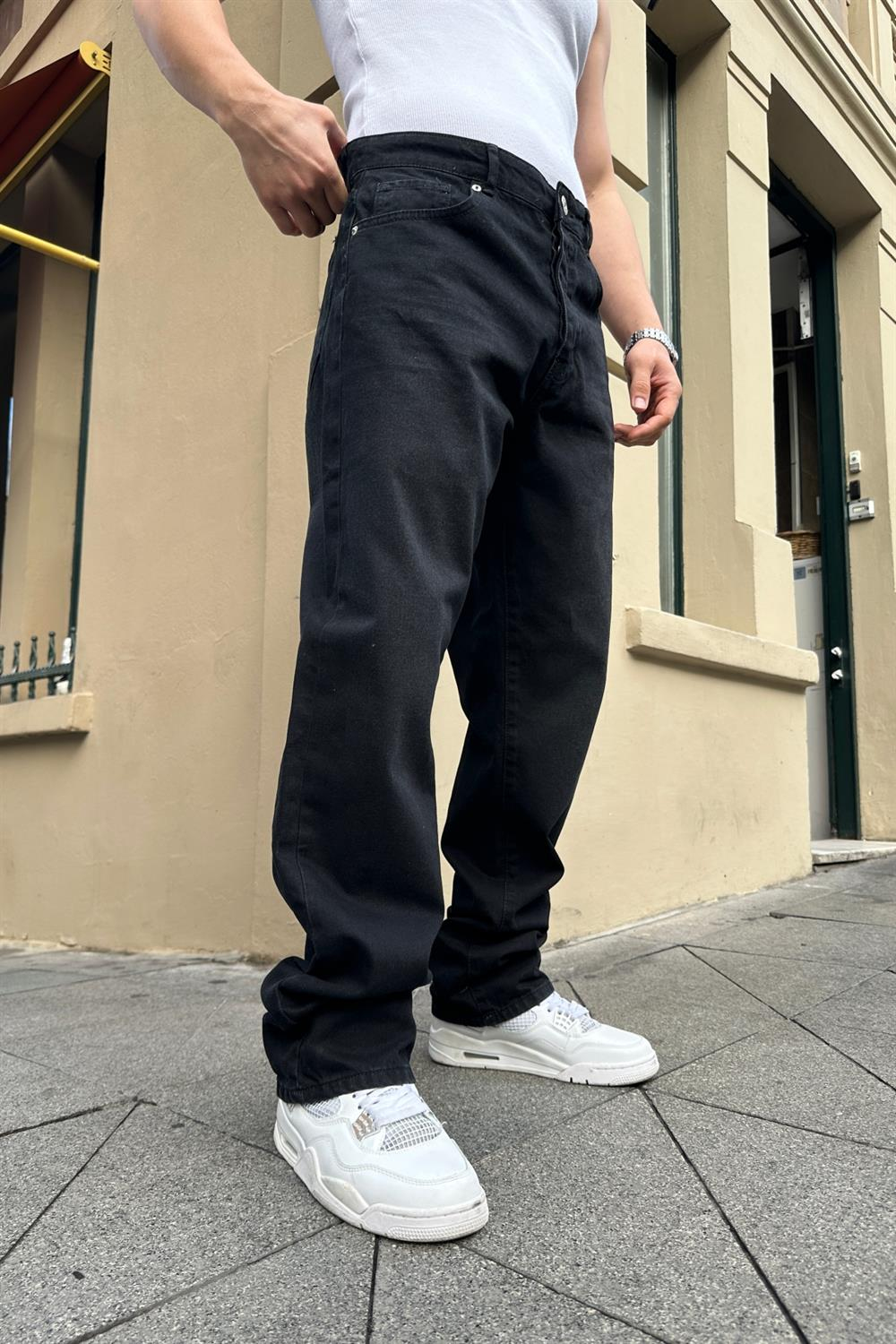 Yıkamalı Siyah Basic Jean Pantolon P786