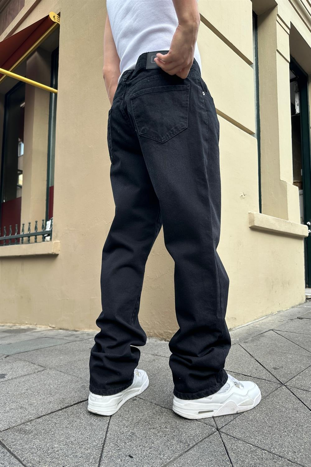 Yıkamalı Siyah Basic Jean Pantolon P786