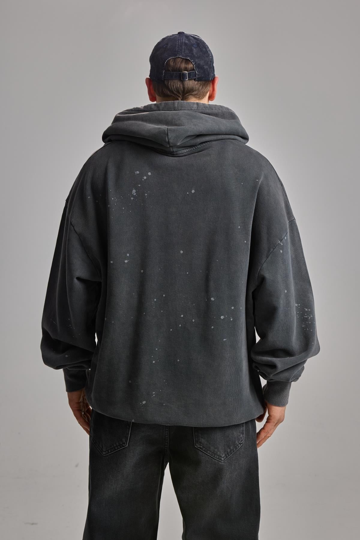 Yıkamalı Siyah Sweat K703
