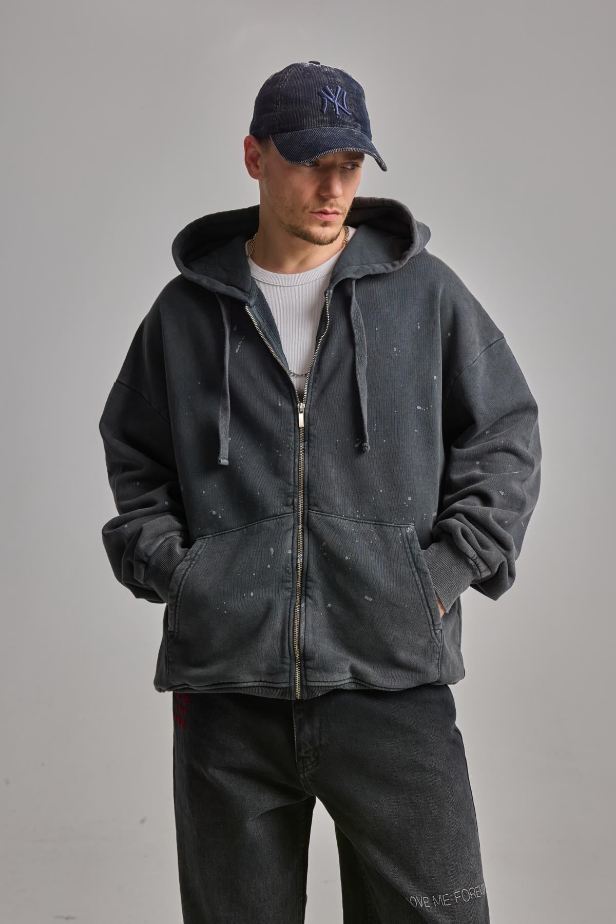 Yıkamalı Siyah Sweat K703