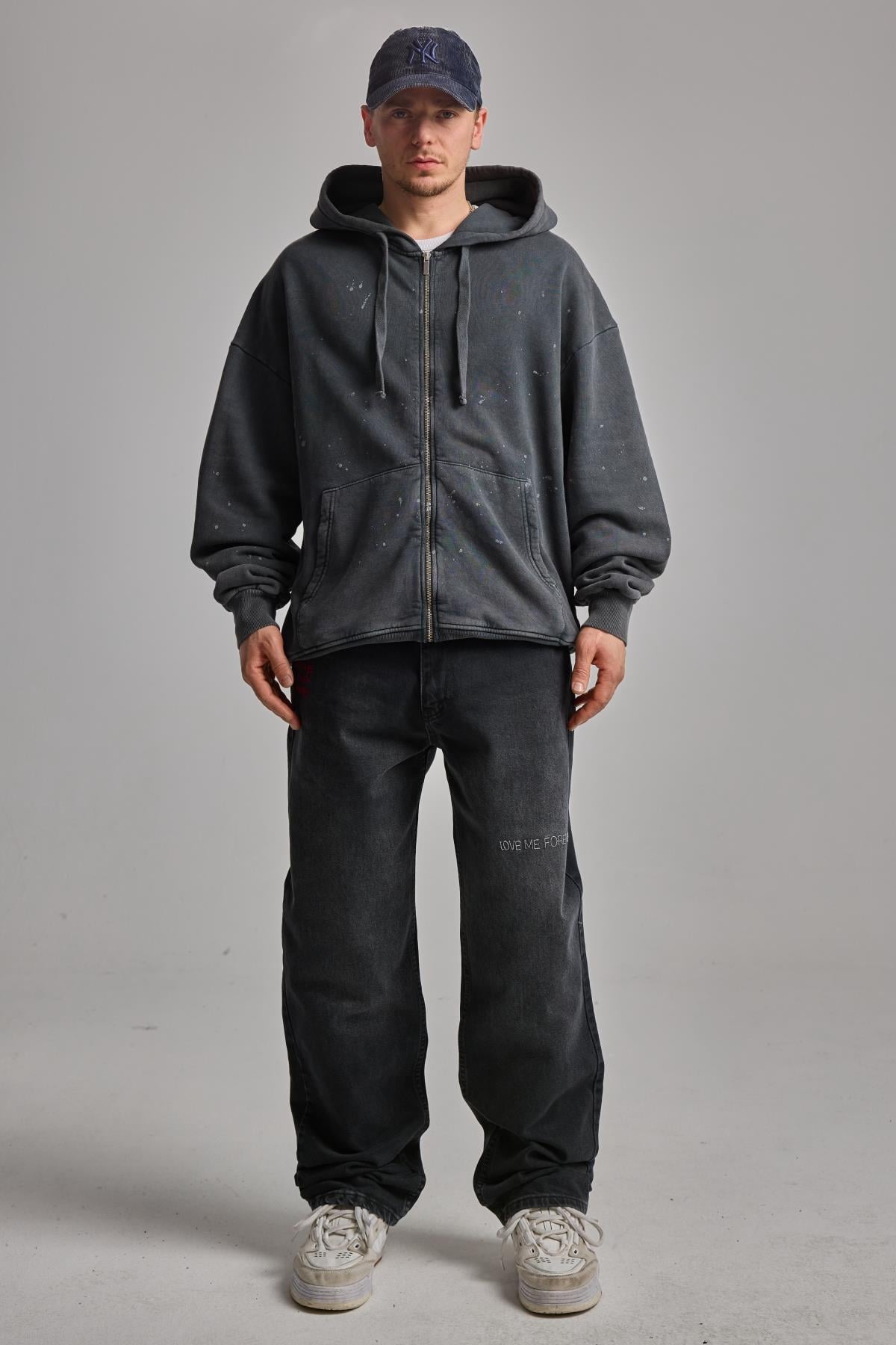 Yıkamalı Siyah Sweat K703