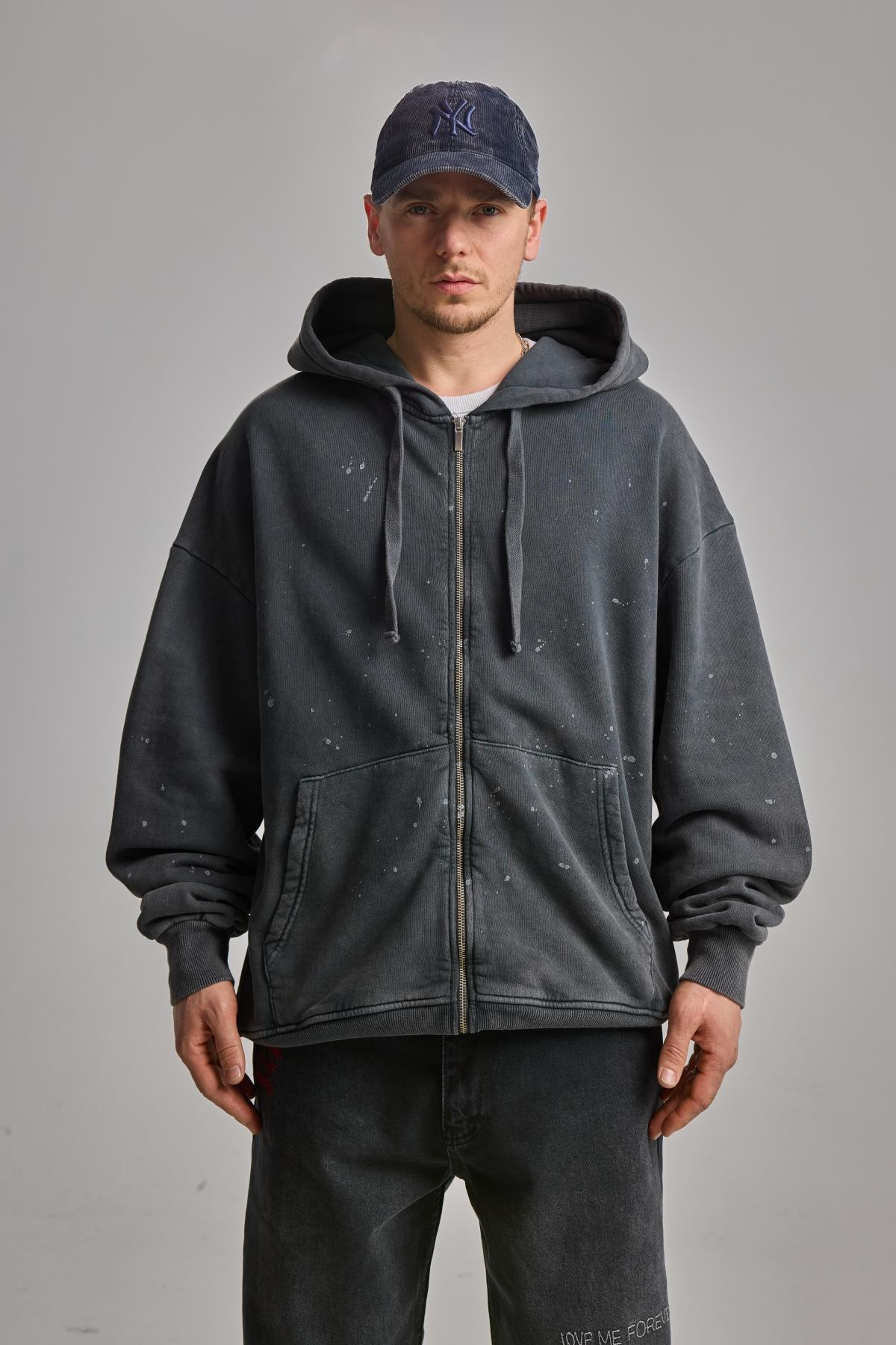 Yıkamalı Siyah Sweat K703