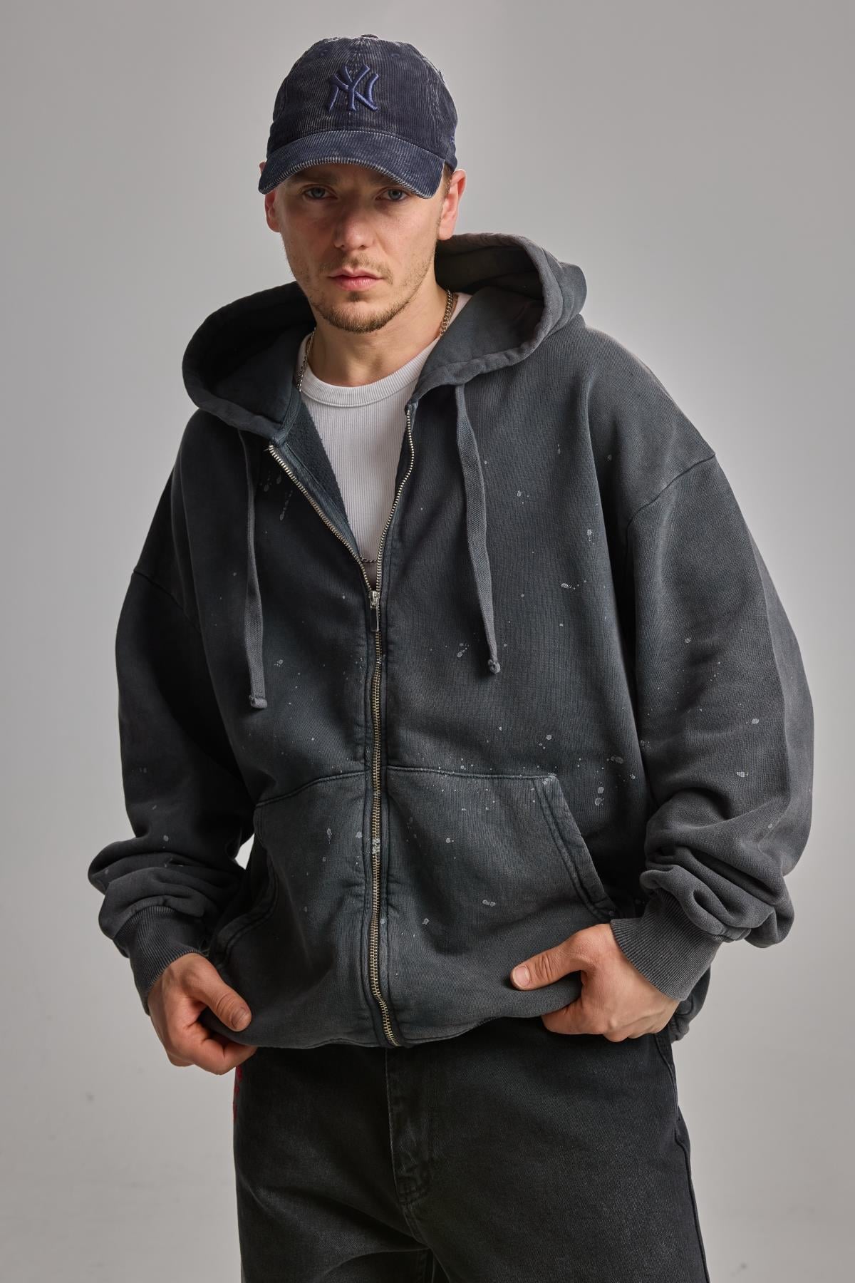 Yıkamalı Siyah Sweat K703