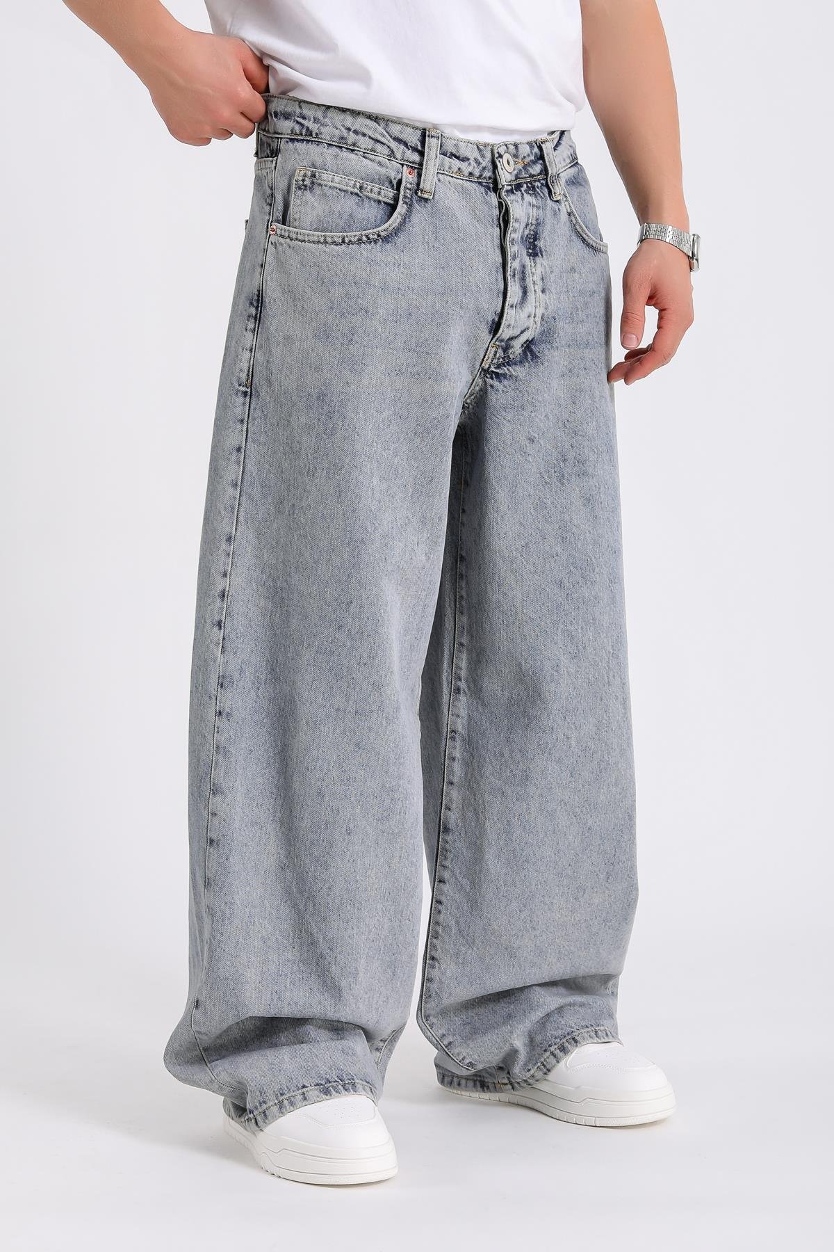 Yıkamalı Super Baggy Jean Pantolon P1014