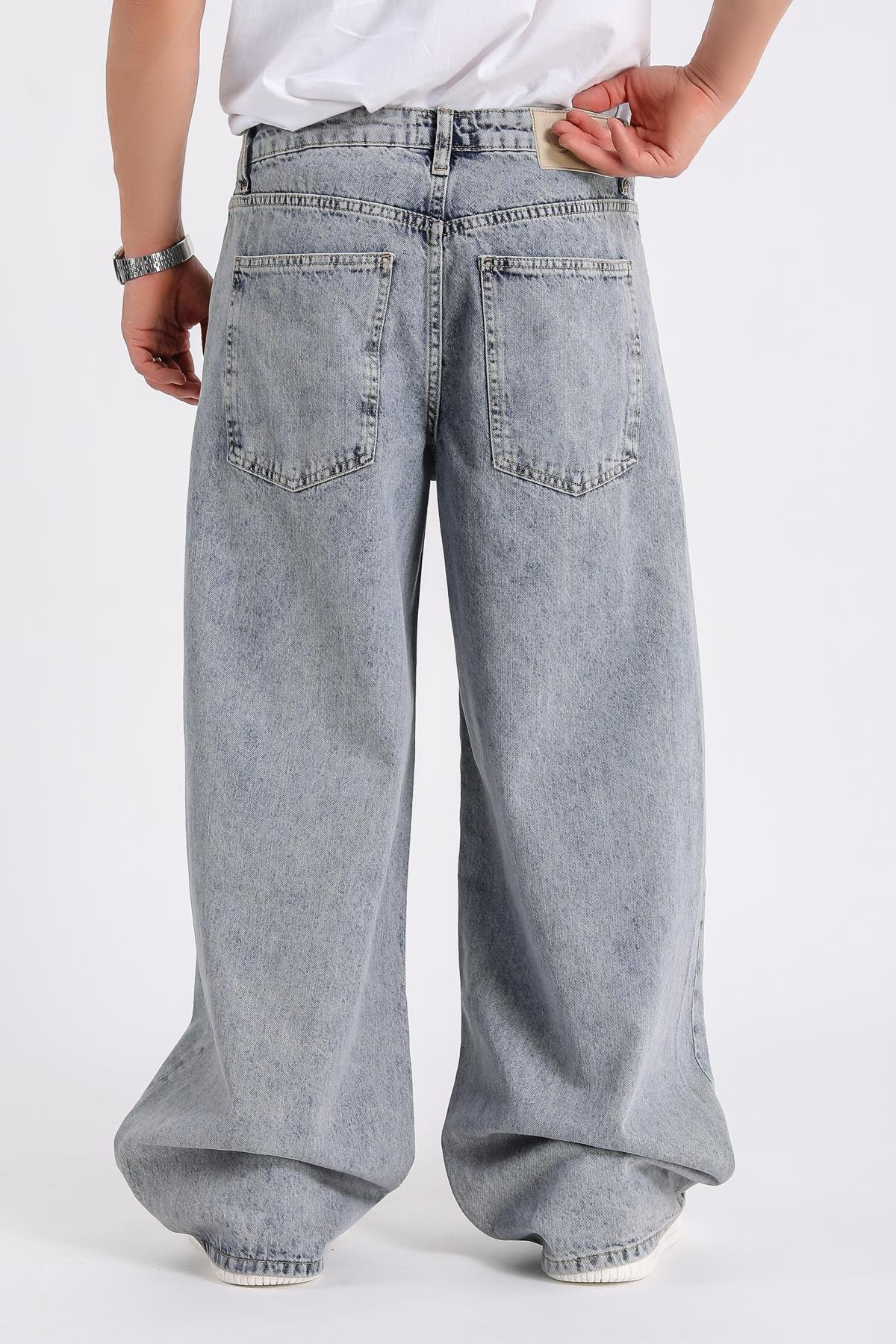 Yıkamalı Super Baggy Jean Pantolon P1014