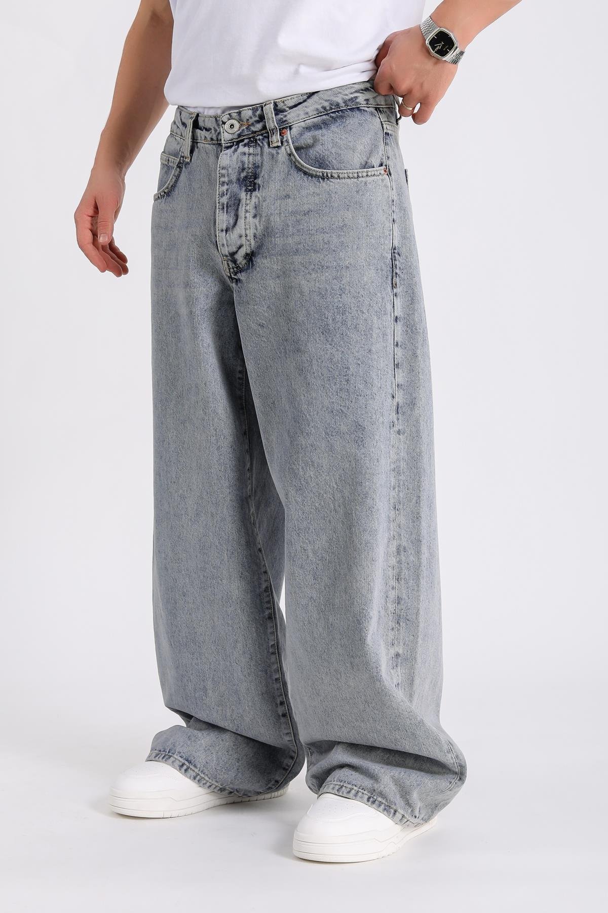 Yıkamalı Super Baggy Jean Pantolon P1014