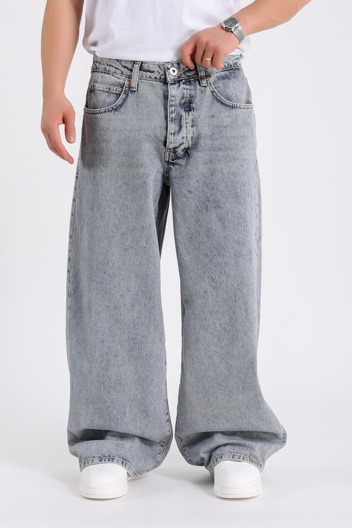 Yıkamalı Super Baggy Jean Pantolon P1014