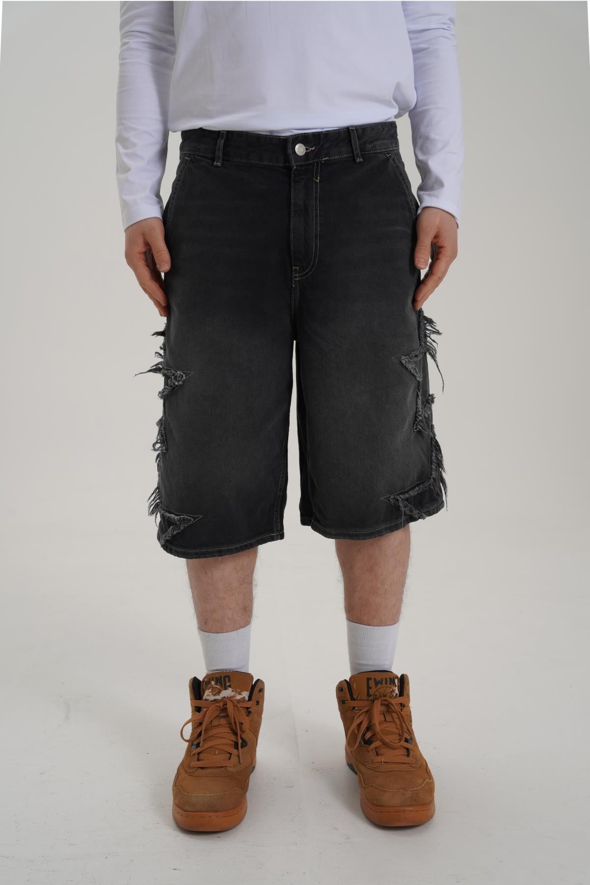 Yıldız Patch Detay Jean Şort