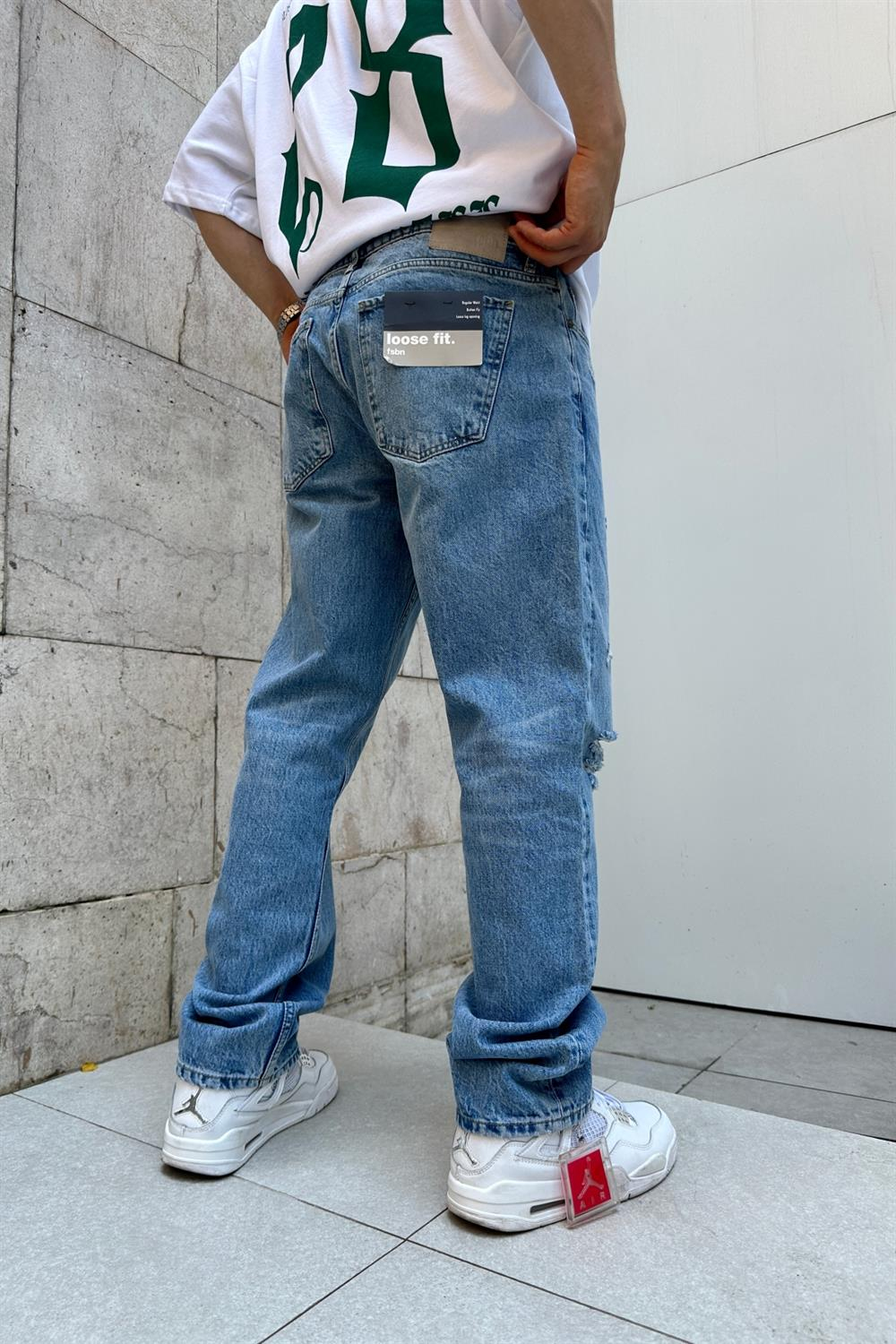 Yırtık Detay FSBN Loose Fit Jean Pantolon P695