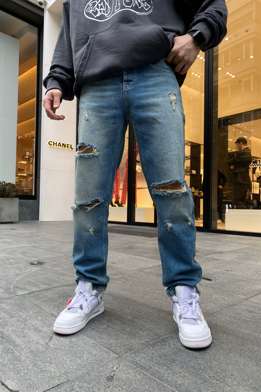 Yırtık Detay Yıkamalı Jean P545