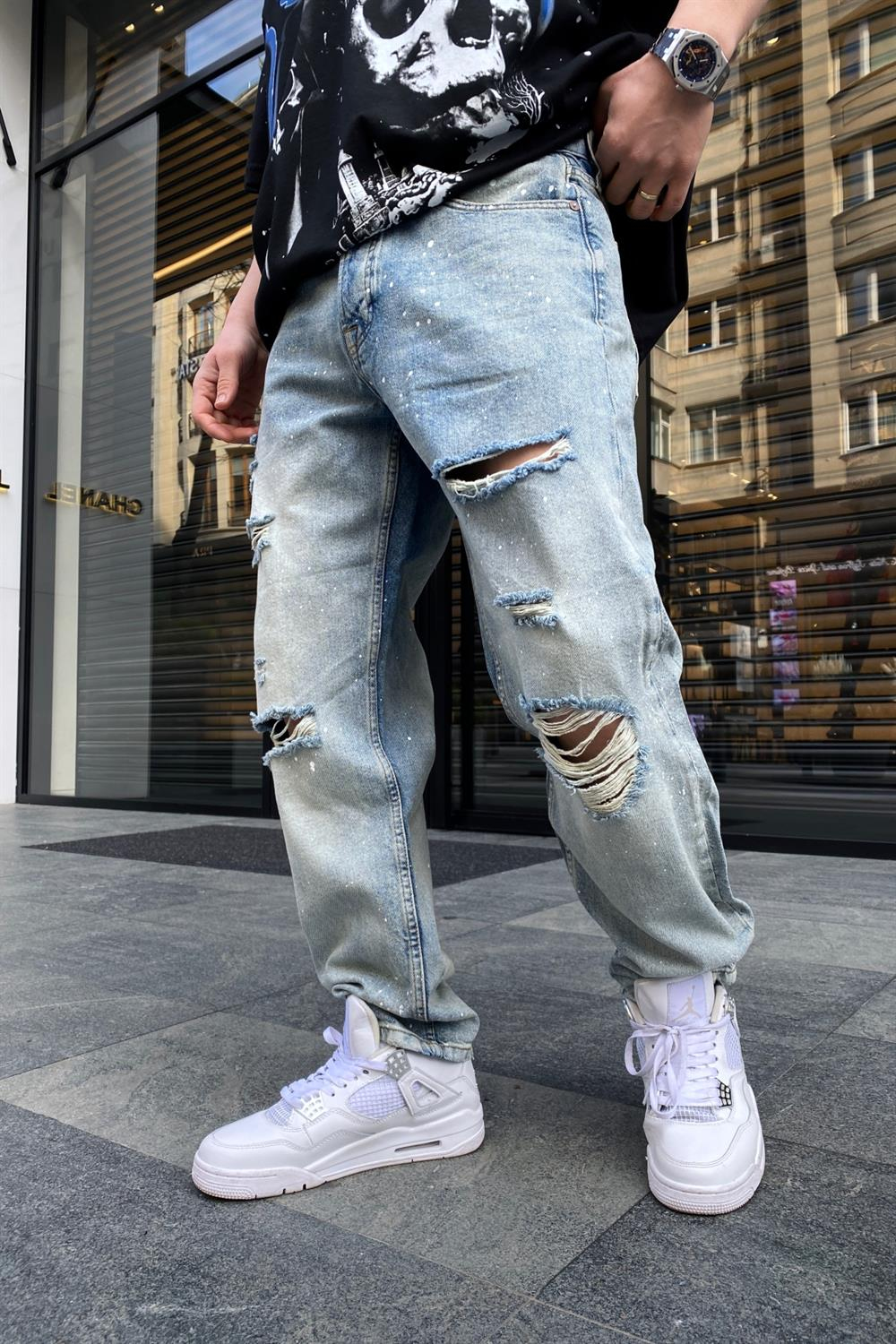 Yırtık Diz Yıkamalı Jean Pantolon P600