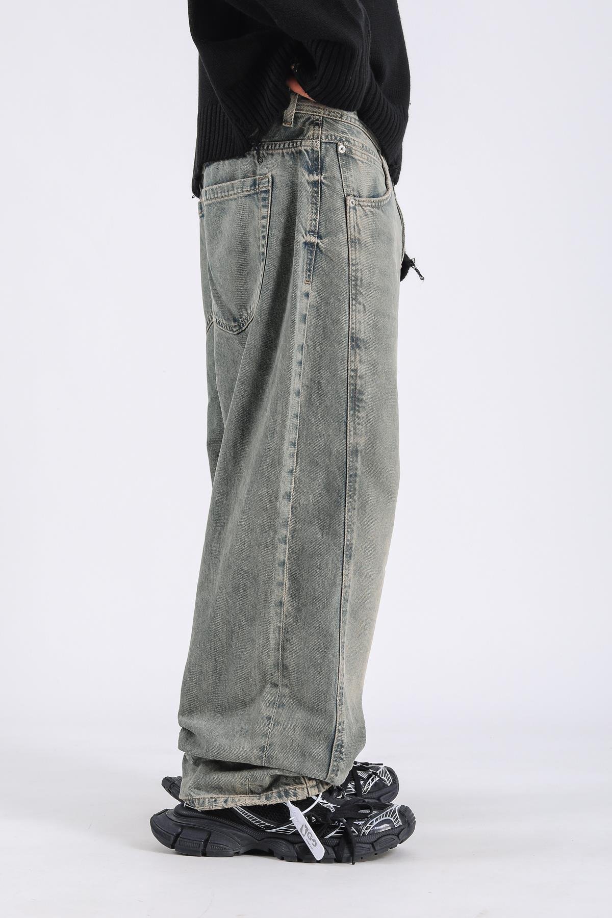 Zr Acid Wash Pens Detay Baggy Jean Pantolon P1112