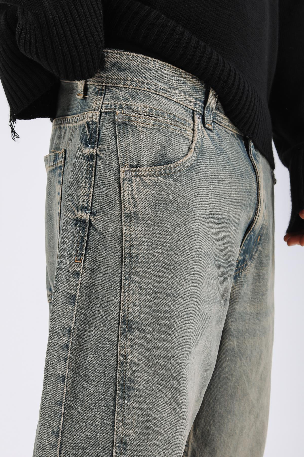 Zr Acid Wash Pens Detay Baggy Jean Pantolon P1112