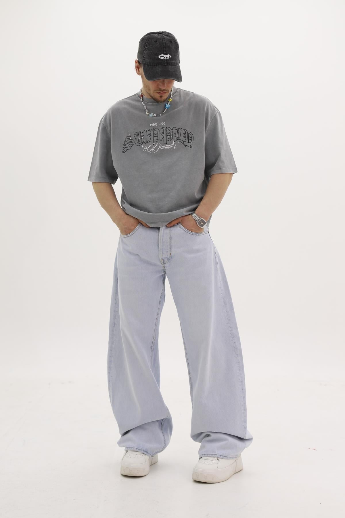ZR Açık Mavi Baggy Jean Pantolon