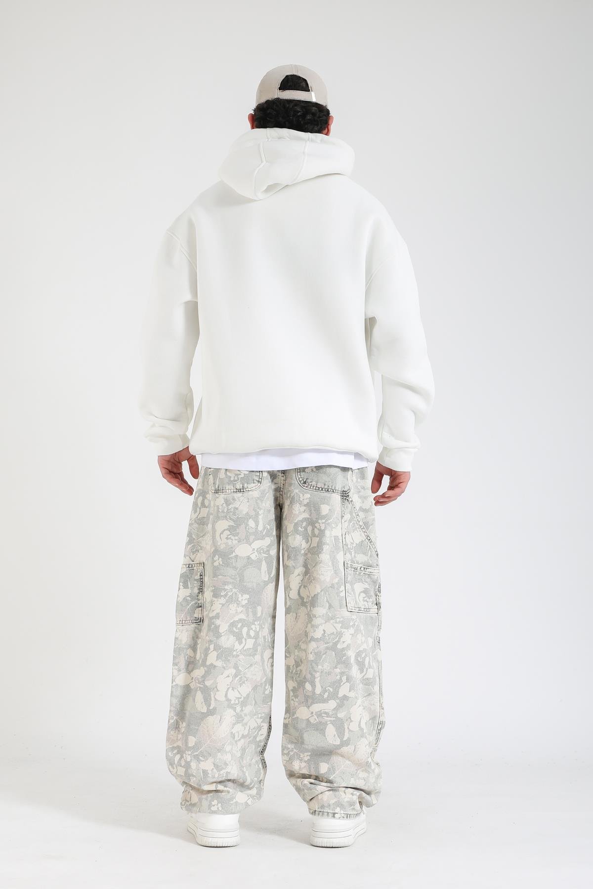 Zr Desenli Blok Detay Baggy Jean Pantolon P1142