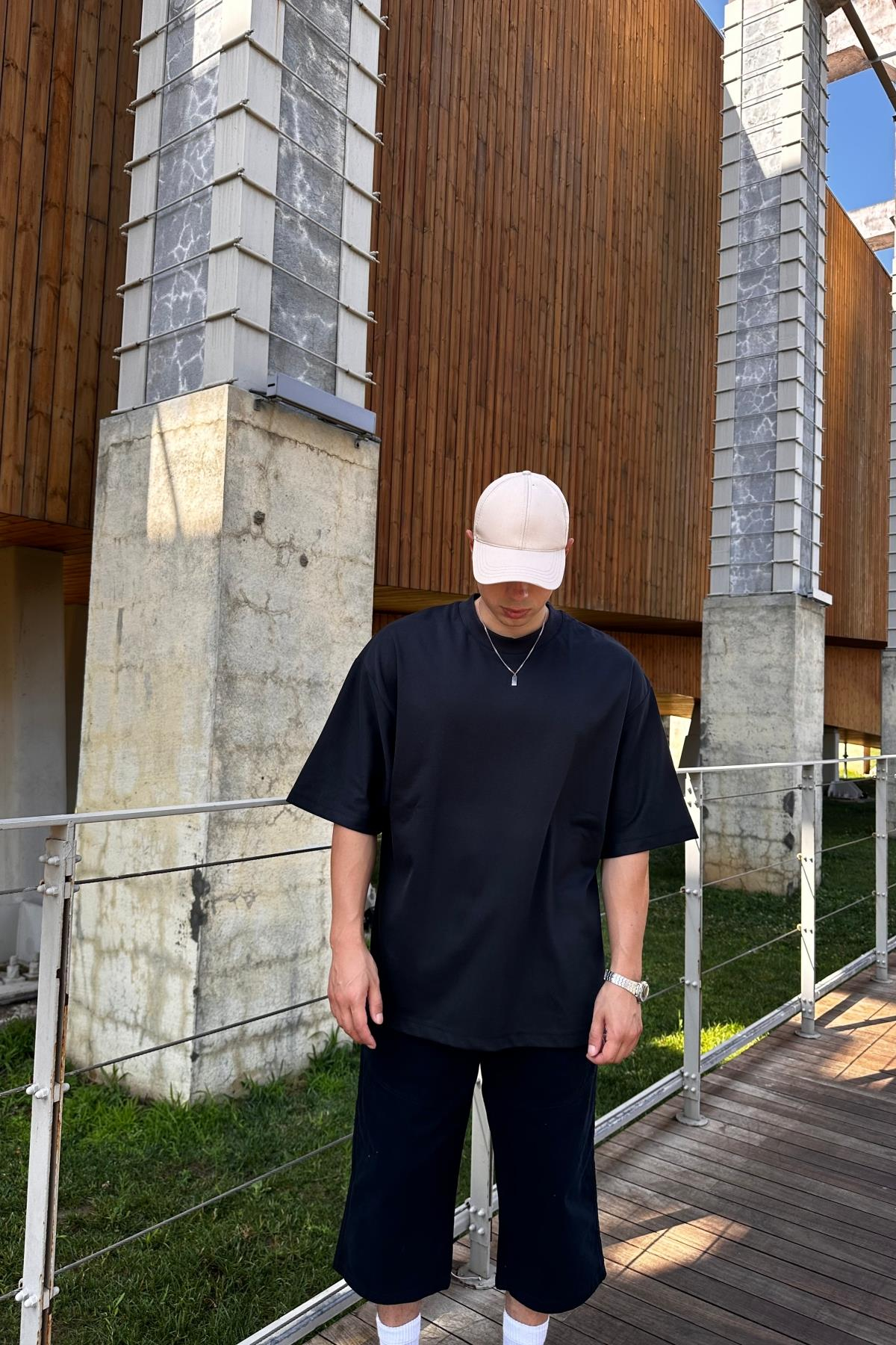 Zr Siyah Oversize Basic Tshirt T1156